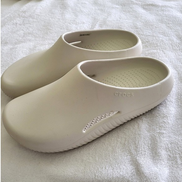 Crocs Womens 10 Men 8 Cream Off White Clogs Slip Resistant Shoes Nurse Chef Work - Picture 5 of 8